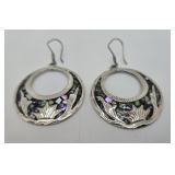 Mexico 925 Sterling & Abalone Dangle Earrings