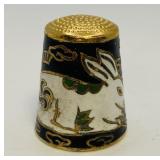 VTG Chinese Cloisonnï¿½ Enamel Rabbit Thimble