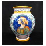 Large Vtg Italian Majolica Deruta Dual Figural
