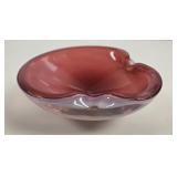 Chalet Murano Style Cranberry Art Glass Bowl