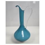 Empoli Italian Turquoise Opaline Glass Pitcher