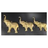 Brass Elephant Wall Hanging Trio