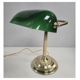 Emeralite Style Green Glass Bankers Lamp vtg