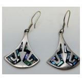 VTG Mexican Sterling Silver & Abalone Earrings