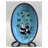 Cloisonne Panda Bear Candy Dish VTG