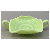 Fenton Uranium Glass Butterfly Candy Dish