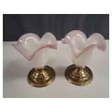 Pair 1960's Murano Art Glass Ceiling Lights