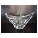 Art Vannes France Crystal Freeform Tricorn Bowl