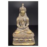 Tibetan Brass Amitayus Statue vtg