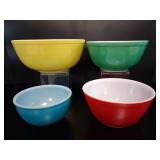Pyrex & Fire-King Primary Color Mixing Bowl Set