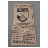1936 Canadian Pacific Railway Montreal Timetable