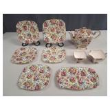 Royal Winton Chintz Summertime 9 pcs Dessert Set
