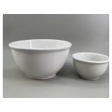 White Ironstone Nesting Bowls - Pair VTG