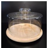 Glass & Wood Cheese Dome
