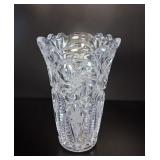 Bohemian Cut Crystal Pinwheel Vase