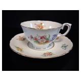 Crown Staffordshire Floral Teacup & Saucer Set