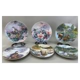 Six Porcelain Wildlife Plates by Lena Liu & Bart