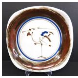 Vtg Dansk Neils Refsgaard Enamel Glaze Heron B