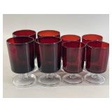 Libbey Ruby Red Wine Glasses with Clear Stems