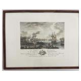 18th-C. Port de Nantes Hand-Coloured Engraving