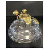 Large Italy Lavorasione Art Glass Box/Brass Handle