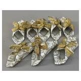 Set of 8 Gold and White Holiday Cornucopia Favors