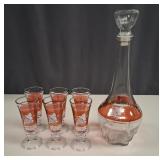 Bohemia Glass Mid-Century Decanter Set