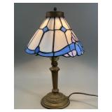 Art Nouveau Style Slag Glass Table Lamp VTG