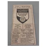 1934 Canadian Pacific Railway CPR Timetable