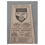 1933 Canadian Pacific Railway CPR Timetable