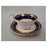 Aynsley Cobalt Blue & Gold Teacup & Saucer