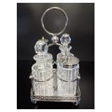 Antique Walker & Hall Silver Plated & Crystal