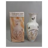 Chokin Art 'Sagi' Japanese Porcelain Vase with Box