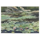 Bernard Gerstner Lily Pad Watercolor Painting