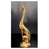 Art Deco Ceramic Afghan Dog w Gold Crackle Glaze