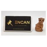 Japanese School: Carved Wood Cat Netsuke