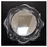 Scandinavian Art Glass Flower Mirror vtg