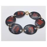 De Passillï¿½-Sylvestre Style Enamel Link Bracelet
