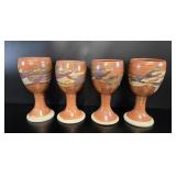 MCM Studio Pottery Goblets Set (4)
