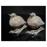 Silver-Tone Figural Bird Tableware Set vtg