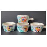 Set of 4 caquelons ceramic Vallauris studio