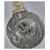 Wall plaque pewter hunting scene german