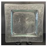 Square Clear Art Glass Platter