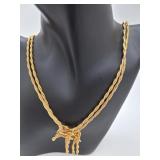 1970s Bow Gold Tone Necklace