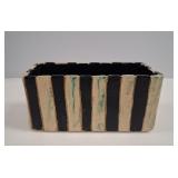 Mid-Century Striped Ceramic Planter