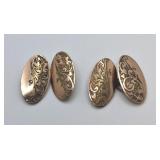 Antique Edwardian Engraved Gold Filled Cufflinks
