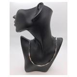Art Deco Style Textured Bar Link Necklace