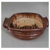 Laurentienne Style Stoneware Baker, Signed
