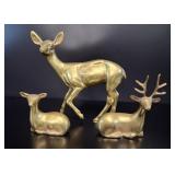 MCM Brass Deer Family Set