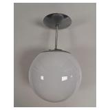 Mid-Century Opaline Glass Globe Pendant Light